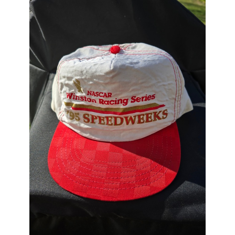 Vintage‎ 1995 NASCAR Winston Racing Series Speedweeks Snapback Hat Red White USA